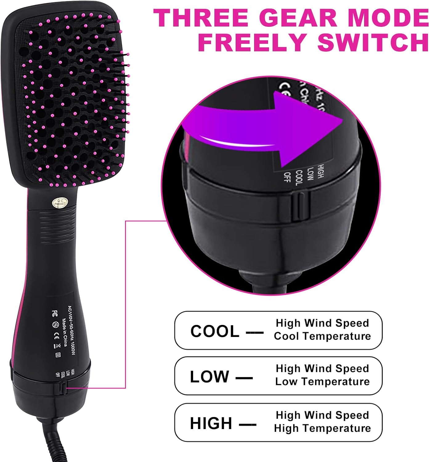 2 in 1 Hair Dryer & Styler, One Step Hair Dryer Brush Straightener, Negative Ion Electric Hot Air Blow Dryer Comb