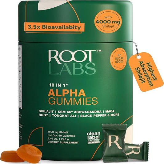 10-in-1 Shilajit Gummies (4000mg)|Tongkat Ali, Maca, 75% Fulvic Acid | Sugar-Free & Vegetarian1.